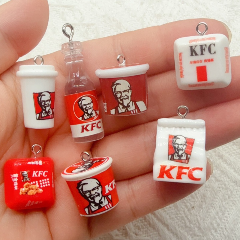 Resin - 10pcs cartoon resin food bag keychain,