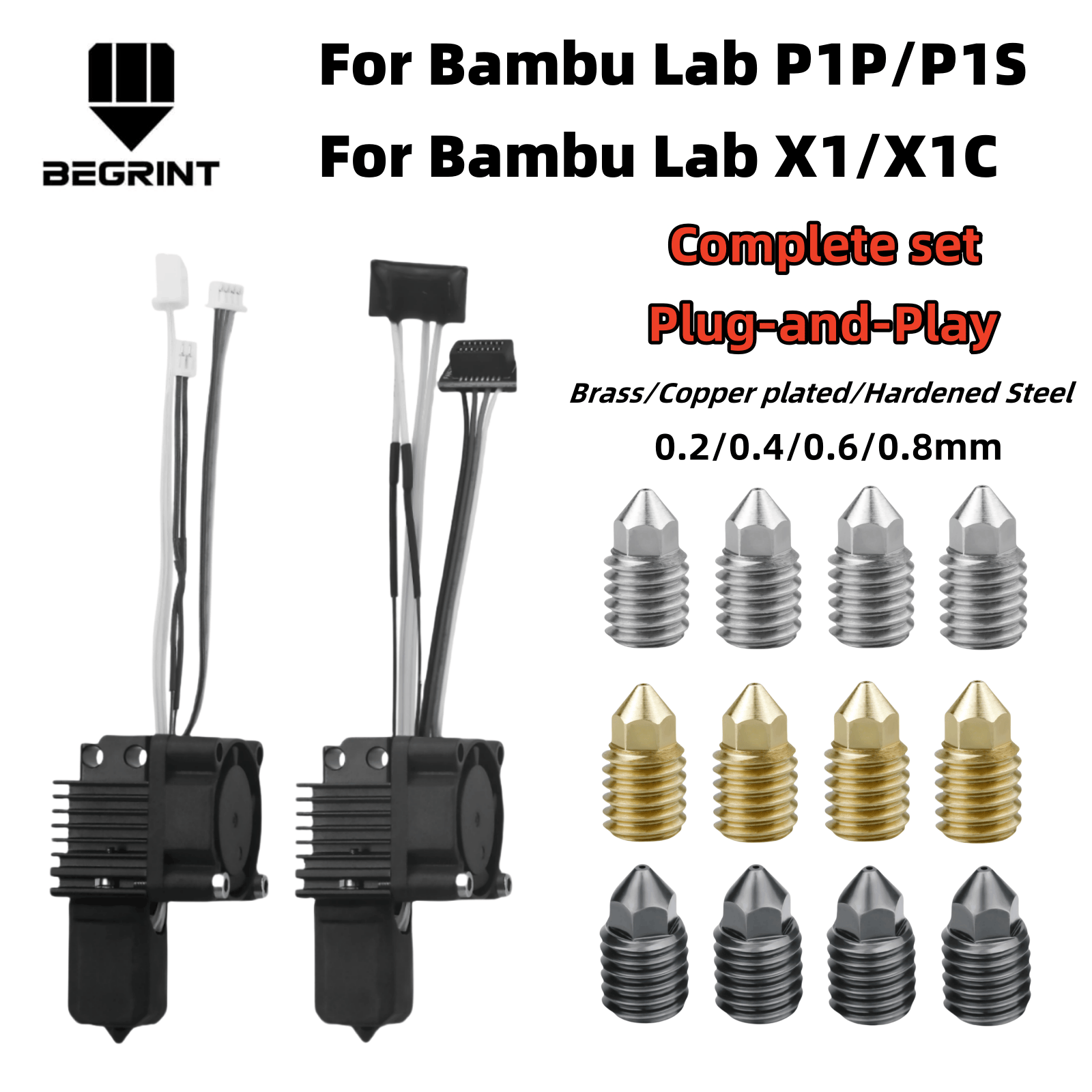 Hotend 0.4Mm - For Bambu Lab X1C P1P P1S