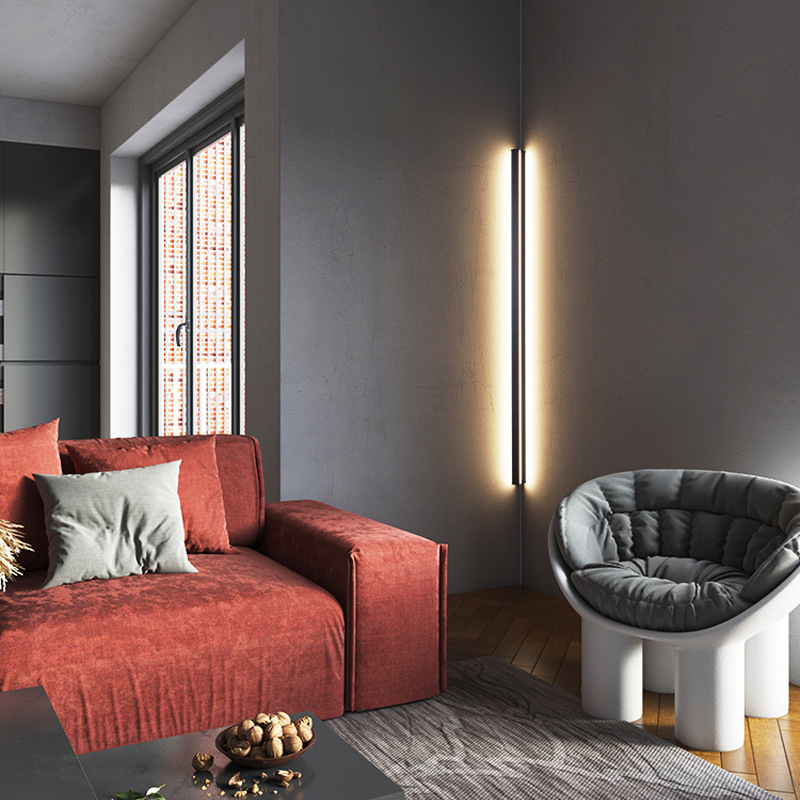 Glass Bed - Nordic Minimalism Long Strip Corner Wall