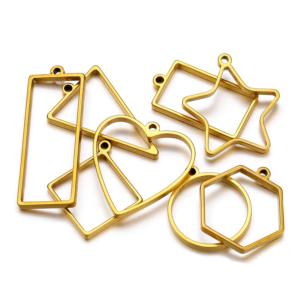 Uv Resin - 10pcs Stainless Steel Geometric Metal Connector