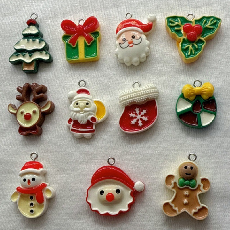 Resin - 10pcs Christmas Cartoon Series Resin Pendant