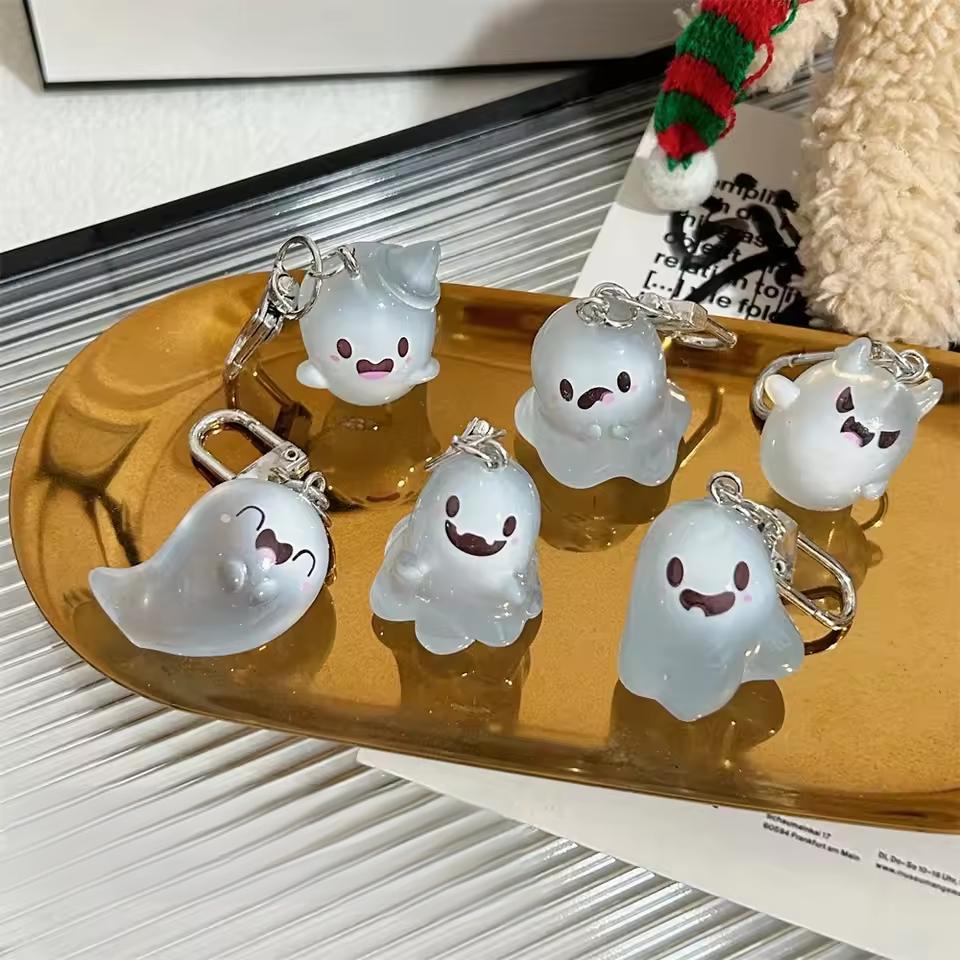 Resin - Halloween Jelly Ghost Keychain, Three-Dimensional Cartoon