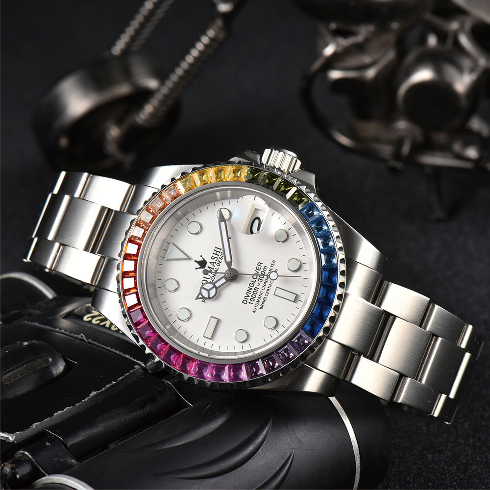 40mm Luxury Diving Men's Watch - Glass Bed review and price