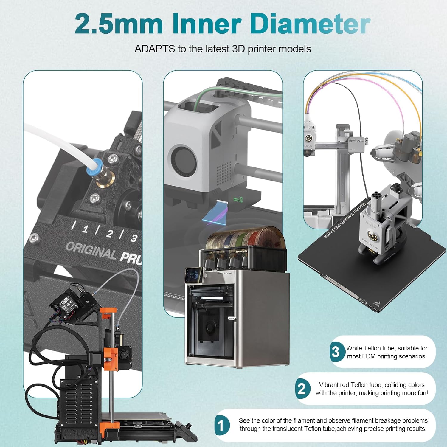 For Bambu Lab PTFE Tube 2.5mm  - Direct Drive Extruder review and price