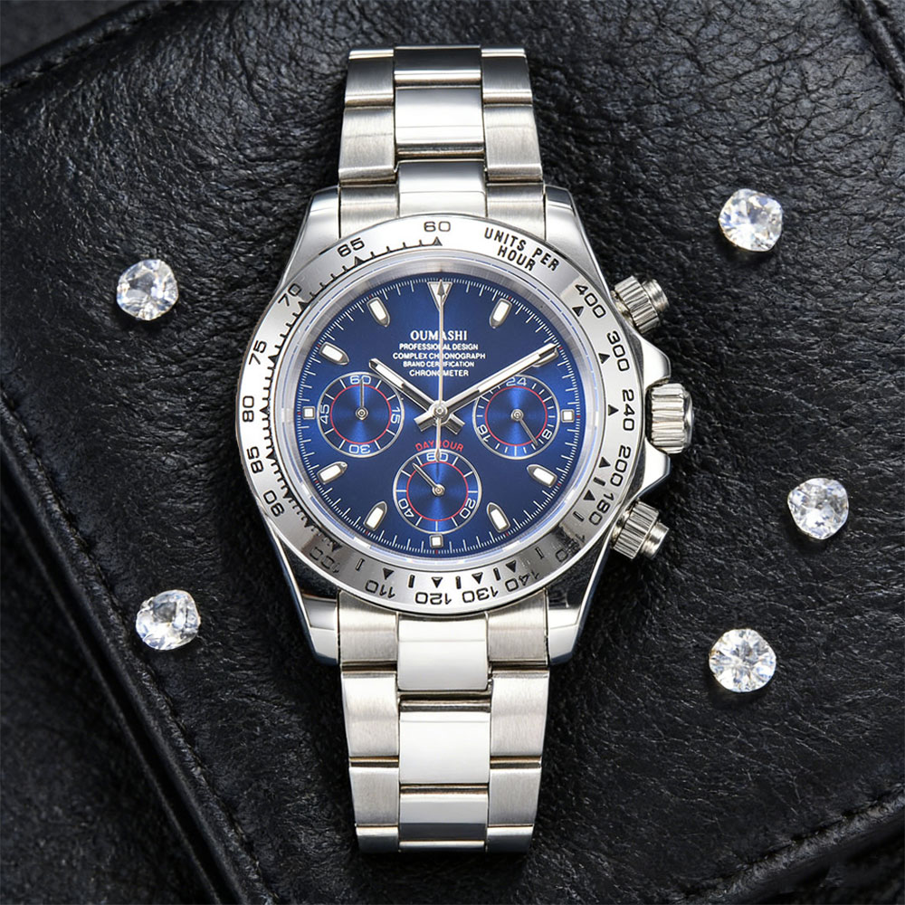 39mm Silver Watch VK63 Movemen - Glass Bed review and price